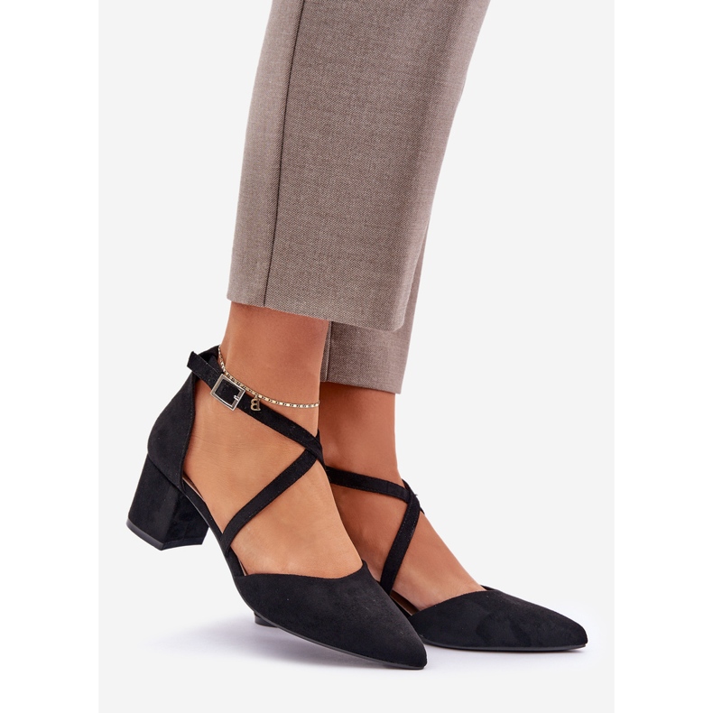 Pumpen auf dem Eco Suede Post Sergio Leone Black schwarz 1