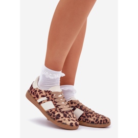 Low Damen -Leopard -Druck -Sneaker Brauner Leopardendruck 1