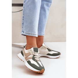 Beige-Green Damen-Turnschuhe Sportschuhe 2