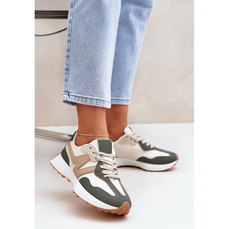 Beige-Green Damen-Turnschuhe Sportschuhe 2