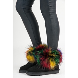 Dimar Mukluki aus mehrfarbigem Leder schwarz 1