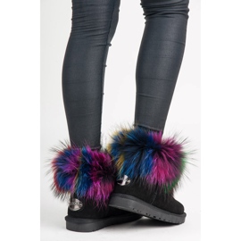 Dimar Mukluki aus mehrfarbigem Leder schwarz 2