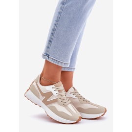 Beige Damen Sneakers Sportschuhe 1