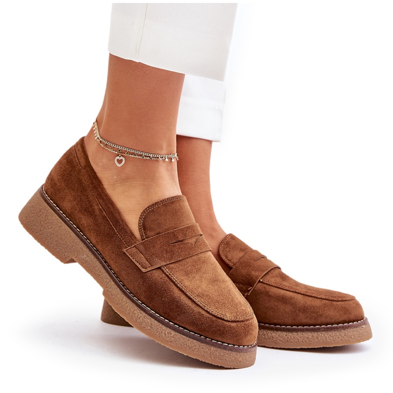 Bellucci Klassische Frauenmokassins mit Öko -Wildleder Brown braun 5