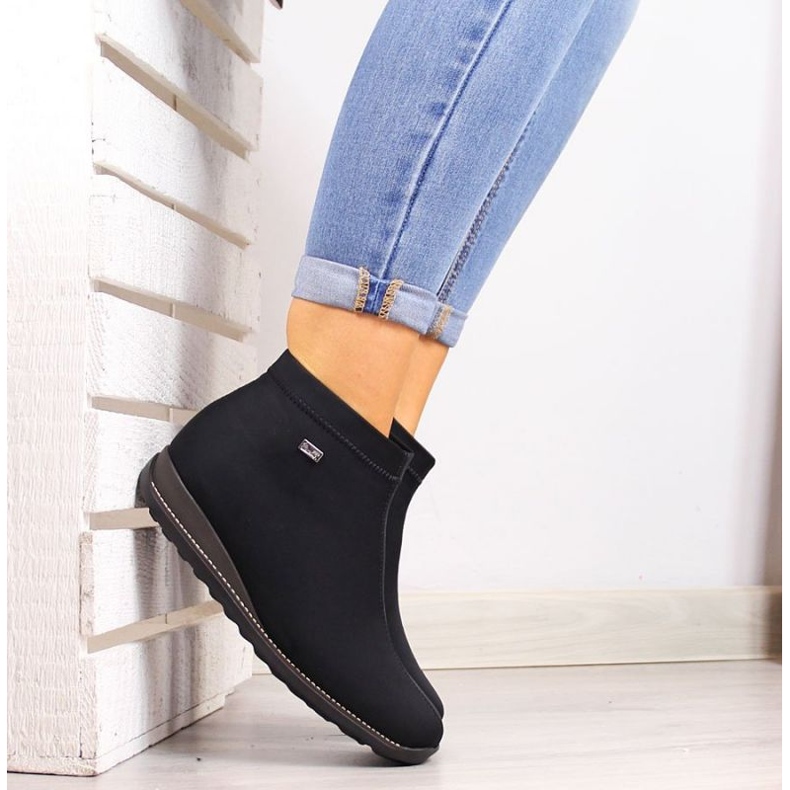 Frauenstiefel isolierte schwarze Rieker in 98251-00 2