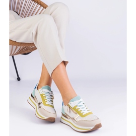 Green Sports -Sneaker auf der Plattform mit goldenem Einfügen grün 2