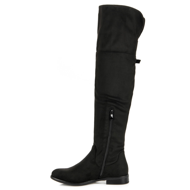 Super Me Overknee-Stiefel mit flachem Absatz schwarz 1