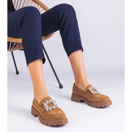 Brown Women's Slaser aus Ekozamsz mit einer eleganten Dekoration braun 1