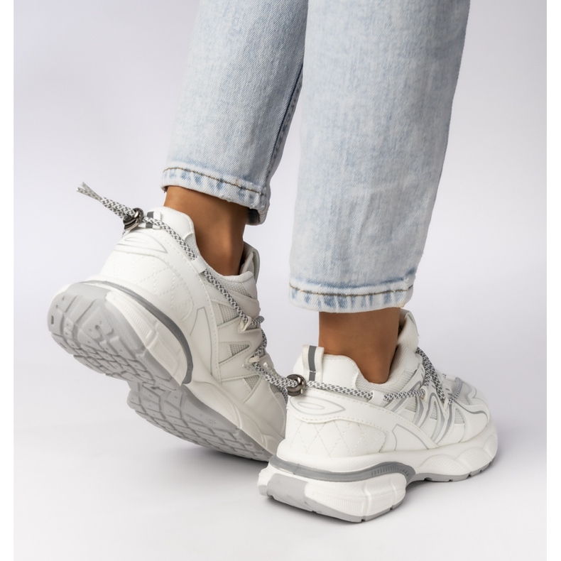 Frauensport-Sneaker-weiß und graues Weiß/Grau 2