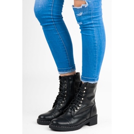 Anesia Paris Schwarze Schnürstiefeletten 1