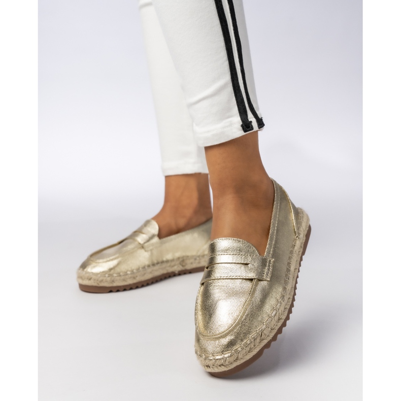 Espadrilles Frauen Gold Metallic Sladers golden 2