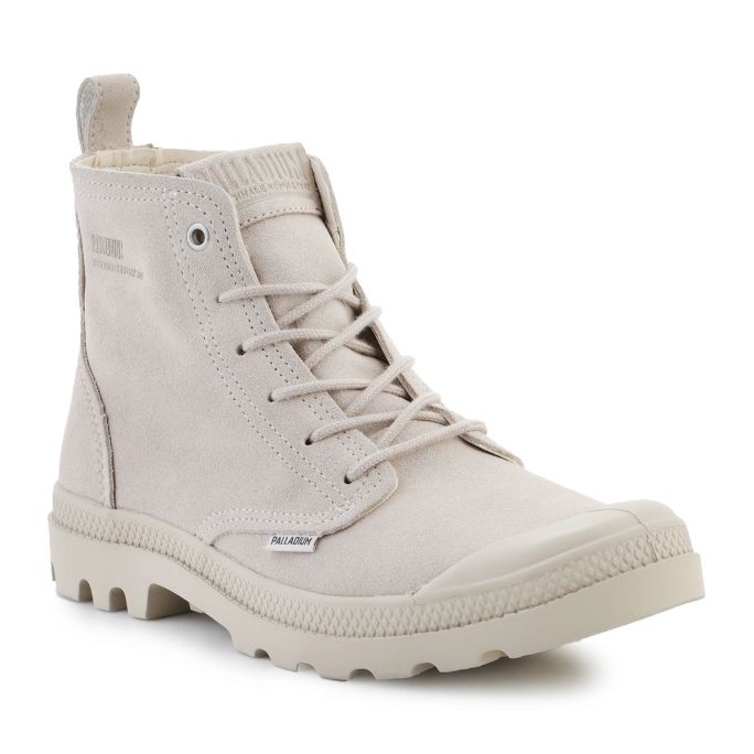Palladium Pampa Hi Skin U 74379-155-M Weiße Kappe Graue Schuhe beige 2