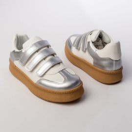 Frauensport-Sneaker Silber-Weiß 1