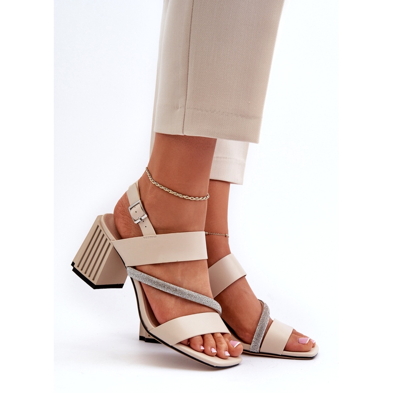 S.Barski Elegante Sandalen der Frauen auf dem Post-Beige MR38-549 3