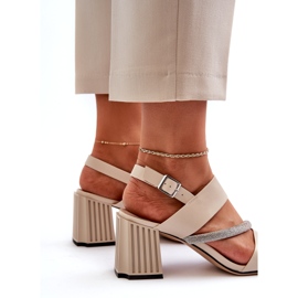 S.Barski Elegante Sandalen der Frauen auf dem Post-Beige MR38-549 7