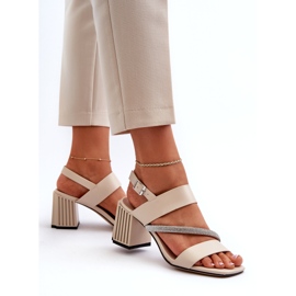 S.Barski Elegante Sandalen der Frauen auf dem Post-Beige MR38-549 6