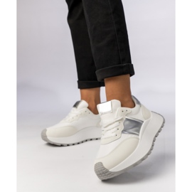 Frauensport -Sneaker weiße Metallic -Beilagen 1