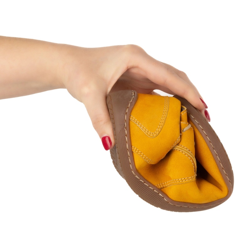 Olivier Barfuß minimalistische Lederschuhe von Frauen 1082 Nubuk Senf gelb 2