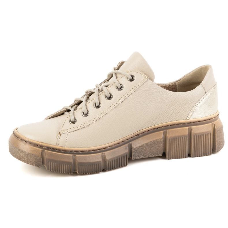 Frauen Lederspitze -up Schuhe Olivier 1223 Beige 1