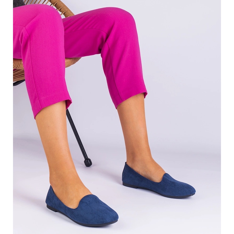 Navy Blue Classic Ballerinas aus Ekozamszu blau 1