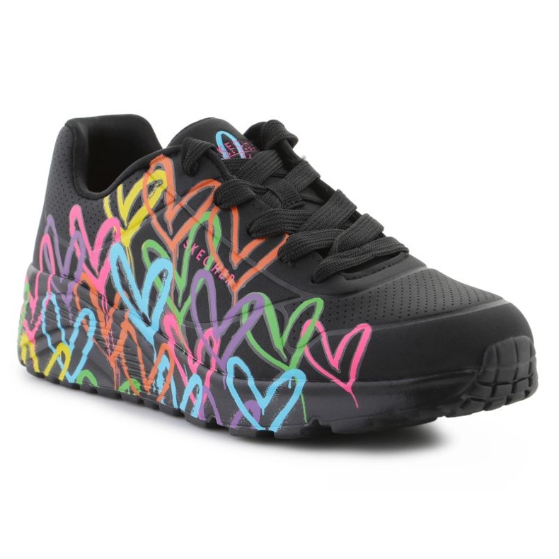 SKECHERS UNO LTE SHOCS - Die Liebe 314064L -bkmt bunte Herzen verteilen schwarz 1