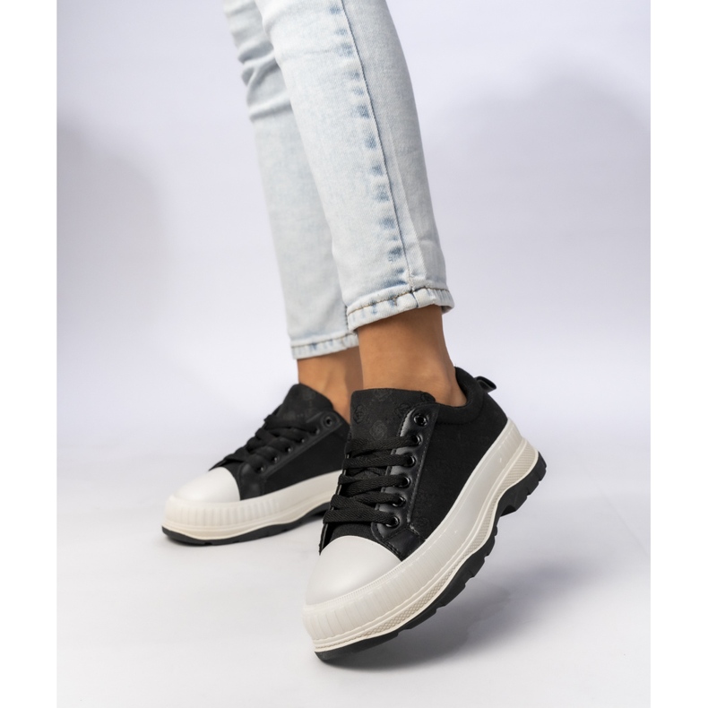 Frauen -Sneaker auf der Plattform schwarz 2