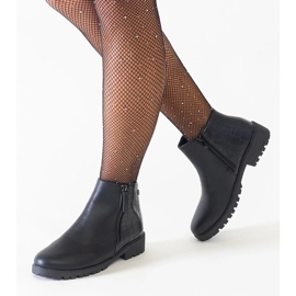 Schwarze klassische Damenstiefel mit dicker Sohle, Overknee-Stiefel aus Wildleder 2