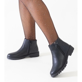 Schwarze klassische Damenstiefel mit dicker Sohle, Overknee-Stiefel aus Wildleder 3