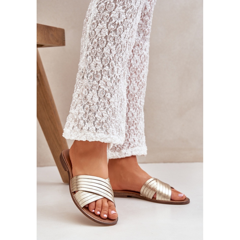 Lewski Shoes Leder -Frauen -Lewski -Schuhe 3682 pln golden 2