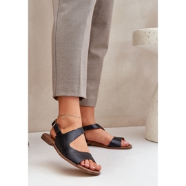 Lewski Shoes Ledersandalen für die Schnalle mit Pumpen Lewski 3041 Schwarz 2