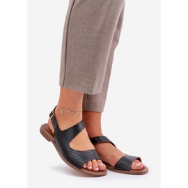 Lewski Shoes Ledersandalen für die Schnalle mit Pumpen Lewski 3041 Schwarz 1