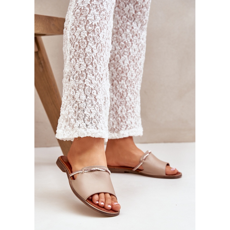 Lewski Shoes Lewski -Schuhe 3047 Lederflip Flops beige 2