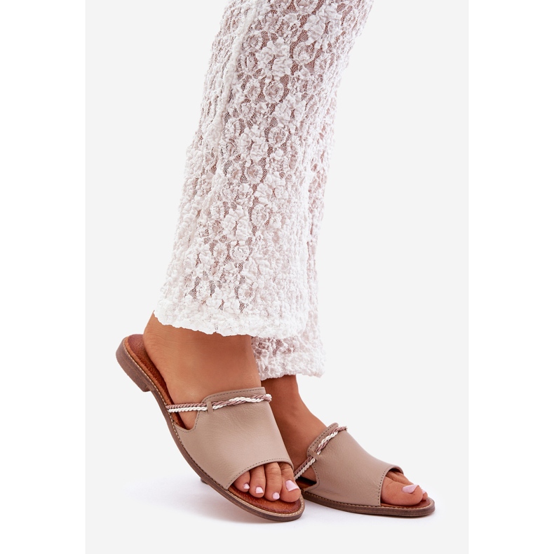 Lewski Shoes Lewski -Schuhe 3047 Lederflip Flops beige 1