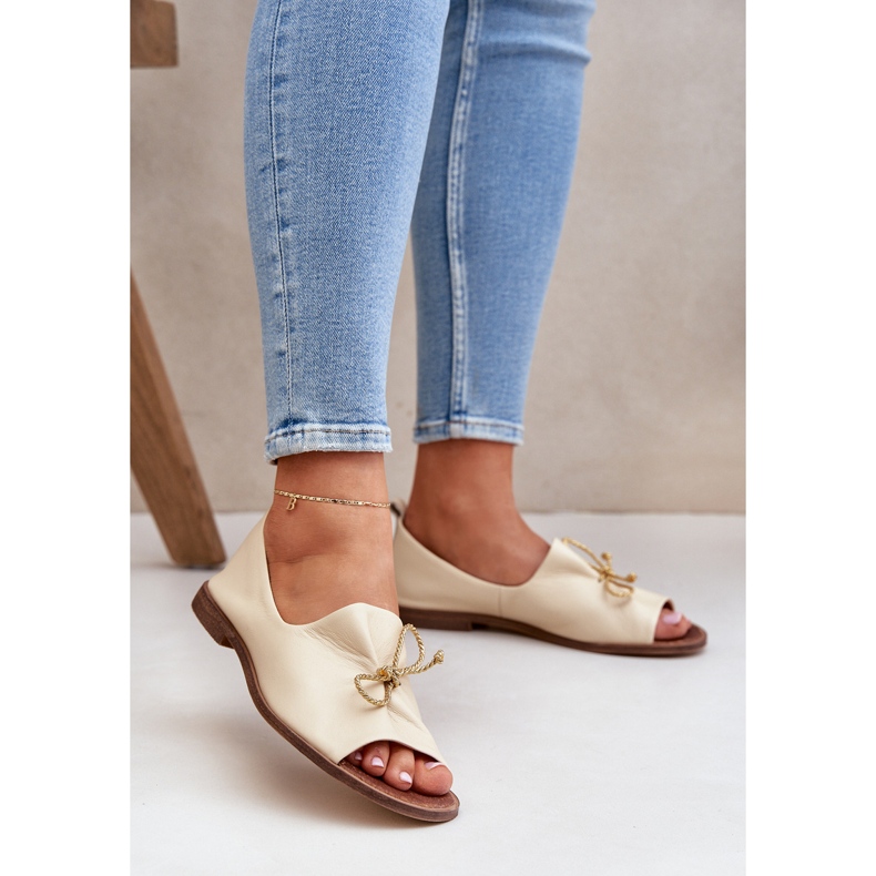 Zazoo 2660 Leder Ballerinas Frauen leichte Beige 2