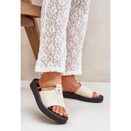 Zazoo 2896 Damen -Leder -Hausschuhe Beige 2