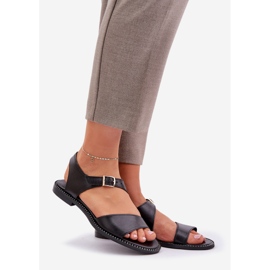 Zazoo 3014 Frauen flache Sandalen schwarz 1