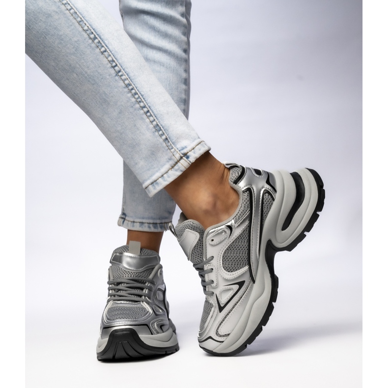 Damen-Grau-Silver-Sport-Sneaker 1