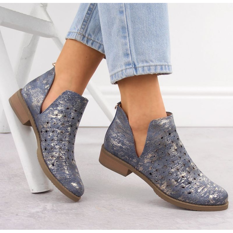 M.Daszyński Frauen Lederstiefel M. Daszyński SA62-102 blau 2