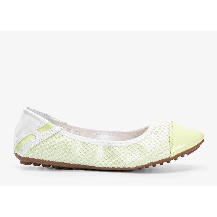 D/GMR Debbies grüne pastelllackierte Ballerinas weiß 1