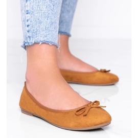 D/GMR Braune Ballerinas mit Schleife Angelina 1