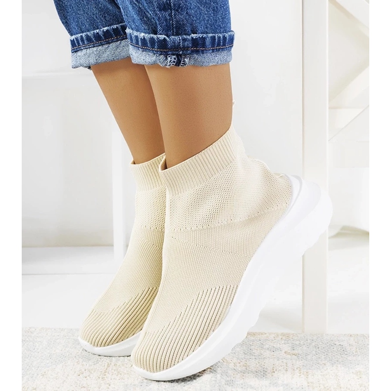 D/GMR Beige High-Top-Sneakers von Jennifer 1