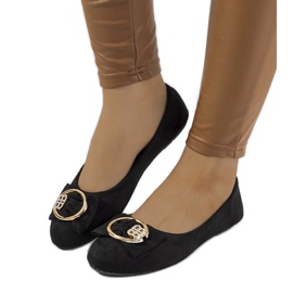 D/GMR Schwarze Ballerinas mit Ribero-Schnalle 1