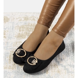 D/GMR Schwarze Ballerinas mit Ribero-Schnalle 2