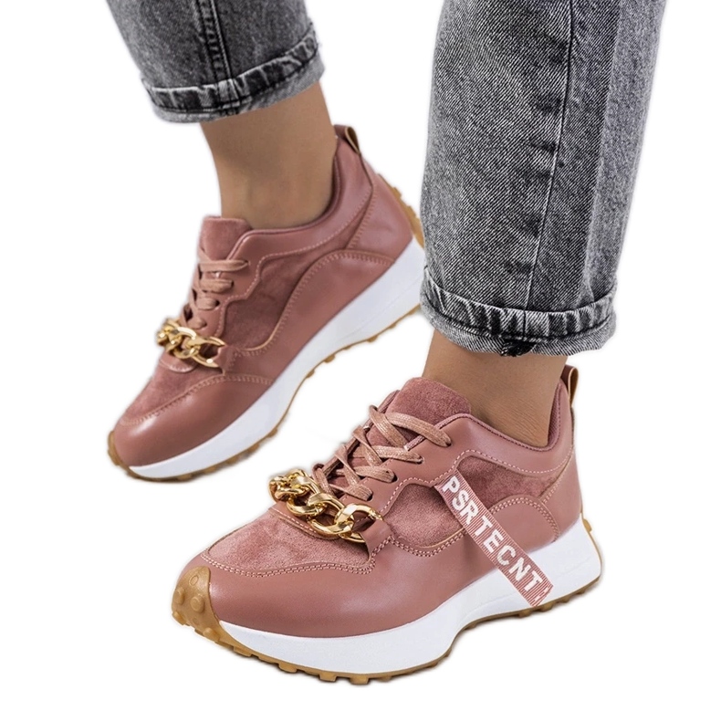 D/GMR Saminas pinkfarbene Turnschuhe mit Kette rosa 1