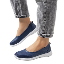 D/GMR Mirjam marineblaue Ballerinas aus Leder 1