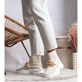 D/GMR Beige Turnschuhe mit Taryn-Kette 2