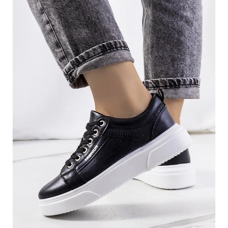 D/GMR Schwarze Turnschuhe auf dicker Louisiana-Sohle 2