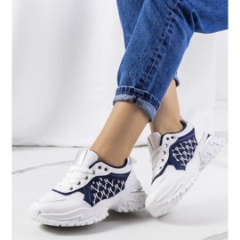 D/GMR Weiße und marineblaue Damensneaker von Florival 1