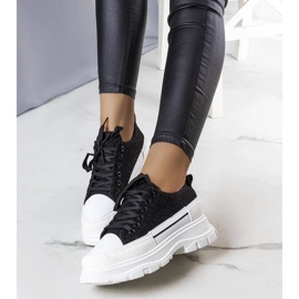 D/GMR Schwarze Sneaker mit hoher Sohle von Callani 2