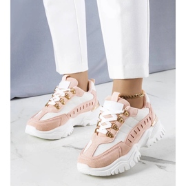 D/GMR Weiße und rosa Turnschuhe von Mindy 1